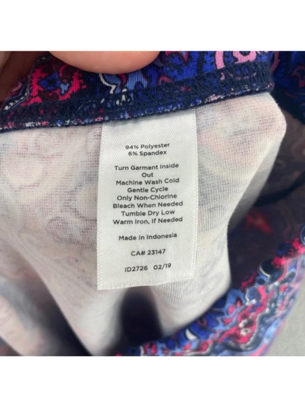 Talbots Skirt Womens Small Navy Pink Multi Floral Batik A Line Mini Stretch Knit